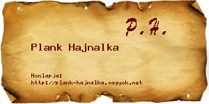 Plank Hajnalka névjegykártya